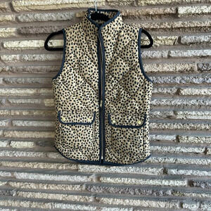 J. Crew Leopard Print Quilted Puffer Vest Size XXS